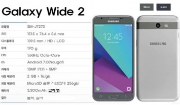 В Южной Корее в продажу поступил Samsung Galaxy Wide 2