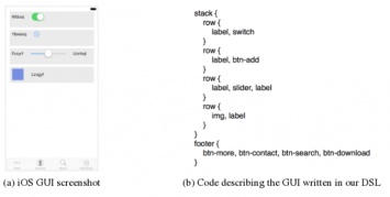 В рамках проекта pix2code развивается генератор кода по изображению интерфейса на скриншоте