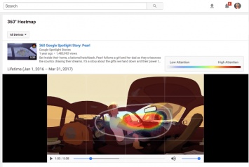 YouTube анонсировал тепловую карту для 360-градусных видео