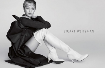 Модный пикси боб Джиджи Хадид в рекламе Stuart Weitzman
