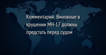 Комментарий: Виновные в крушении MH-17 должны предстать перед судом