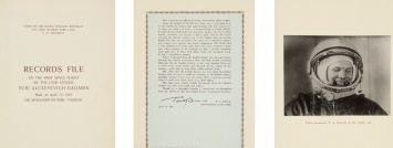 На аукционе в Нью-Йорке продан документ о полете Гагарина в космос