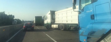 Киевскую трассу под Одессой полностью заблокировали стоящие фуры (ФОТО)