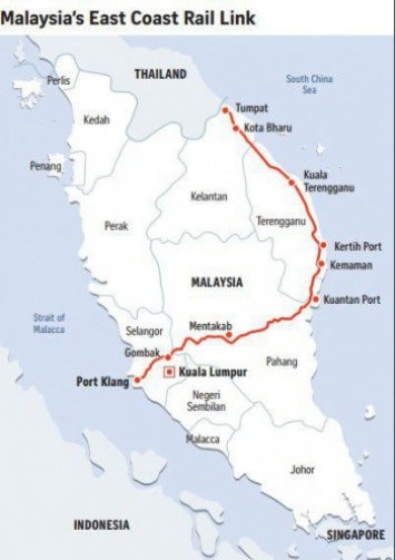 Китай с помощью железной дороги в Малайзии лишит Сингапур 53 млн тонн грузов