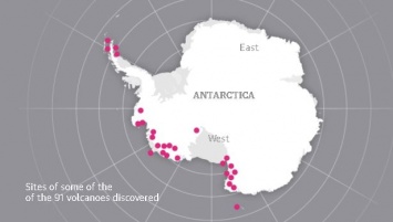 Под ледяным панцирем Антарктиды ученые обнаружили еще 91 вулкан
