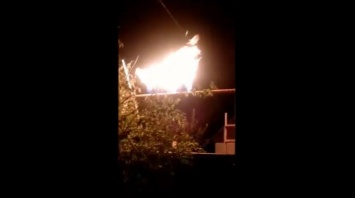 В Саханке из-за обстрела загорелся газопровод