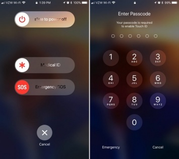 "Антиполицейская" функция iOS 11 позволяет быстро отключить Touch ID