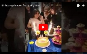 Дети случайно подожгли 11-летнюю именинницу, пока она задувала свечи (видео)