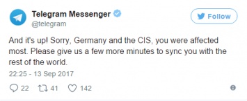 Telegram за два часа устранил серьезный сбой в Германии и СНГ