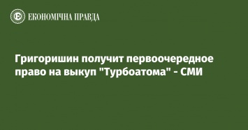Григоришин получит первоочередное право на выкуп "Турбоатома" - СМИ