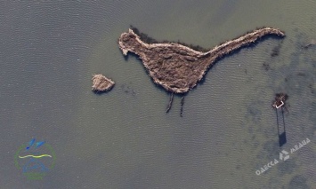 На лимане в Одесской области появился остров в форме фазанки (фото)