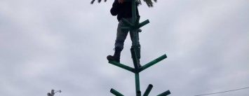 В курортном городе Херсонщины наконец-то ставят главную елку