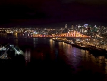 В Монреале для моста создали подсветку, которой можно управлять через Twitter (видео)