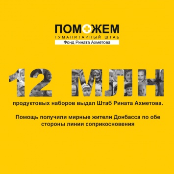 Мирным жителям Донбасса за 3,5 года доставлены 12 миллионов наборов выживания