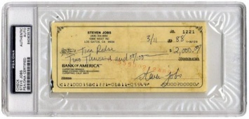 Выписанный Стивом Джобсом чек продадут на аукционе