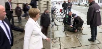 На Меркель напали у здания парламента Германии