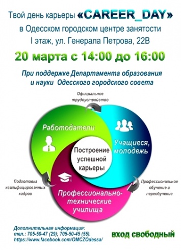 Работодателей и всех желающих приглашают на День карьеры в Одессе