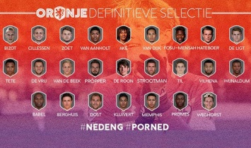 Нидерланды вызвали пятерых новичков на матчи с Англией и Португалией