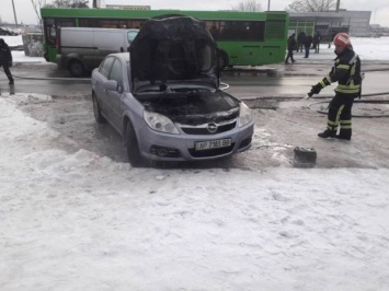 В Запорожской области загорелась легковушка (Фото)