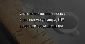 Снять неприкосновенность с Савченко могут завтра, ГПУ представит доказательства