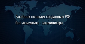 Facebook потакает созданным РФ бот-аккаунтам - замминистра