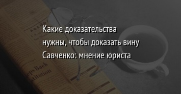 Какие доказательства нужны, чтобы доказать вину Савченко: мнение юриста