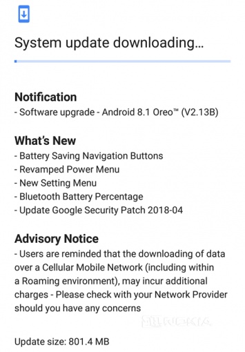 Nokia 6 2018 получает Android 8.1 Oreo и апрельский патч безопасности
