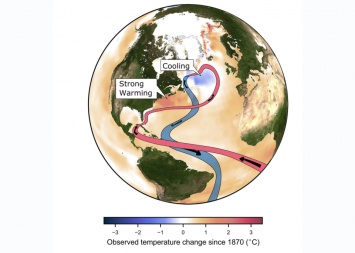 Скорость Северо-Атлантического течения снизилась до минимума за полторы тысячи лет. Карта