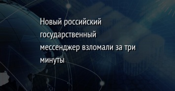 Новый российский государственный мессенджер взломали за три минуты