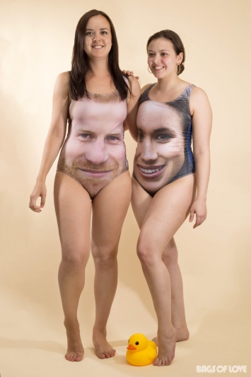 Британский магазин выпустил купальники с принцем Гарри и Меган Маркл