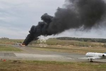 На российском аэродроме во время взлета загорелся истребитель МиГ-31