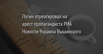Путин отреагировал на арест пропагандиста РИА Новости-Украина Вышинского