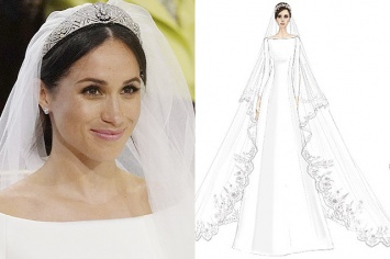 Дом Givenchy обнародовал оригинальные эскизы свадебного платья Меган Маркл