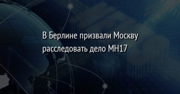 В Берлине призвали Москву расследовать дело MH17