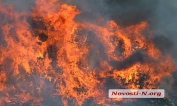 В пригороде Николаева загорелась мусорная свалка