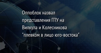 Оппоблок назвал представления ГПУ на Вилкула и Колесникова "плевком в лицо юго-востока"