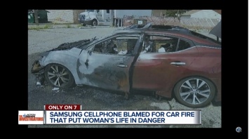 В США смартфон Samsung взорвался и уничтожил автомобиль