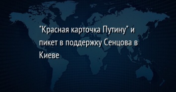 "Красная карточка Путину" и пикет в поддержку Сенцова в Киеве