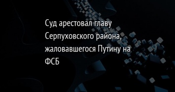 Суд арестовал главу Серпуховского района, жаловавшегося Путину на ФСБ