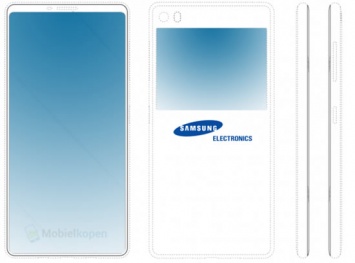 Компания Samsung зарегистрировала патент смартфона с двумя дисплеями