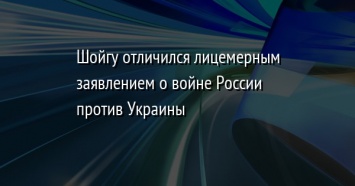 Шойгу отличился лицемерным заявлением о войне России против Украины