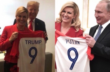 «Этому дала и тому дала»: Президент Хорватии подарила Трампу и Путину одинаковые футболки