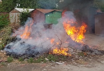 В Бердянске из-за поджога мусора едва не произошел масштабный пожар