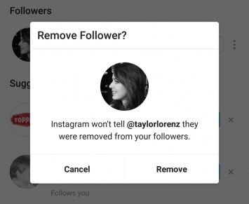 Instagram позволит пользователям удалять их подписчиков без неловких уведомлений