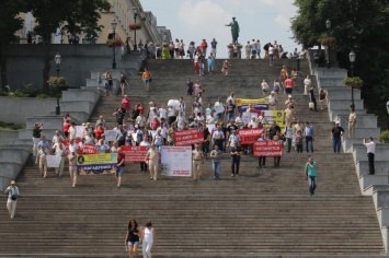 На Потемкинской лестнице портовые охранники требовали отставки руководства АМПУ