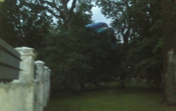Кременчугский воздушный шар с людьми застрял на дереве (видео)