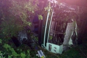 15 человек получили травмы в ночной аварии автобуса под Днепропетровском