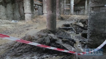 На Почтовой площади в Киеве подтопило раскопки