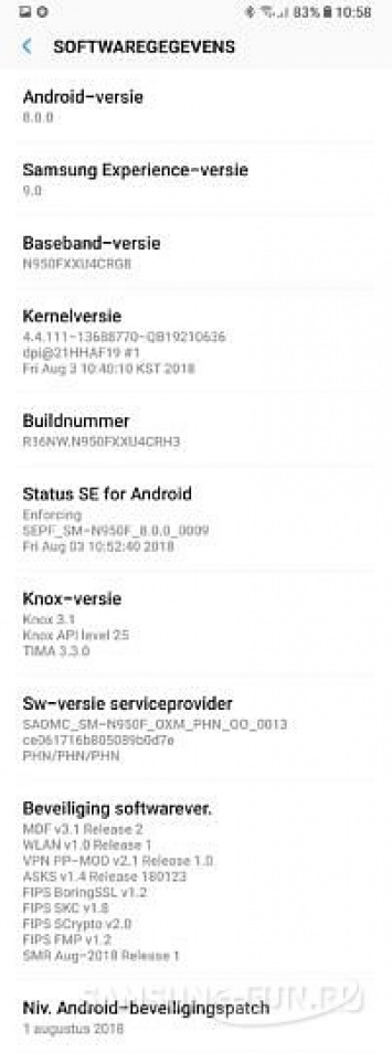 Samsung Galaxy Note 8 получает еще одно августовское обновление безопасности
