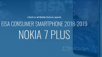 Nokia 7 Plus получил награду "Потребительский смартфон 2018-2019"